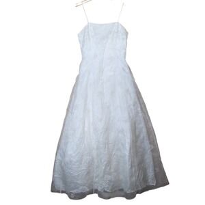 Jessica McClintock Gunne Sax Millennium 2000 White Floral Gown Formal Dress 5